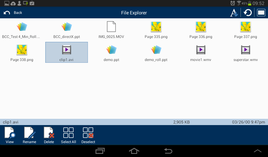 Android Student: File Transfer icon view